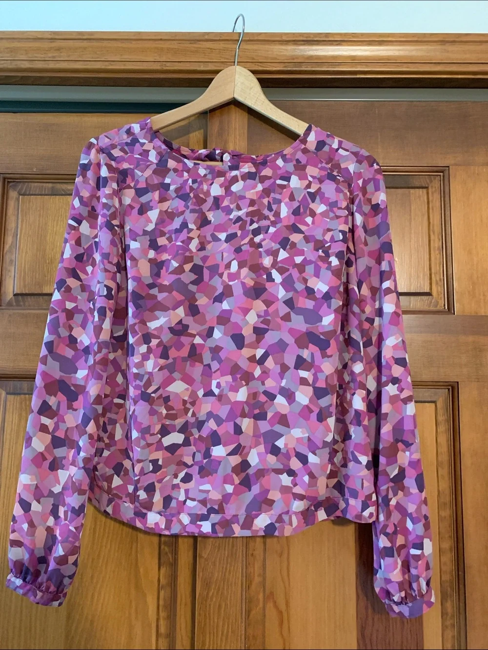 Cabi Women’s Long-Sleeve Mosaic Print Blouse - Pink